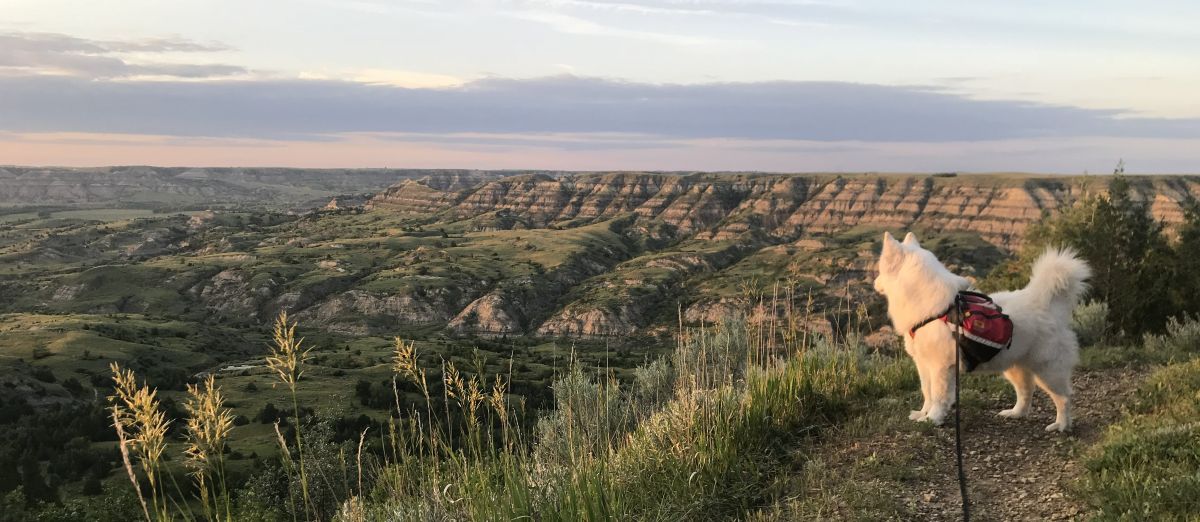 Maah Daah Hey Trail overlook with Yeva
